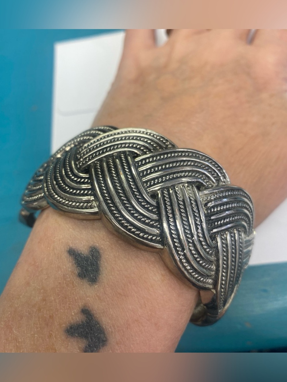 Braided Silver-Tone  Bracelet - Silver